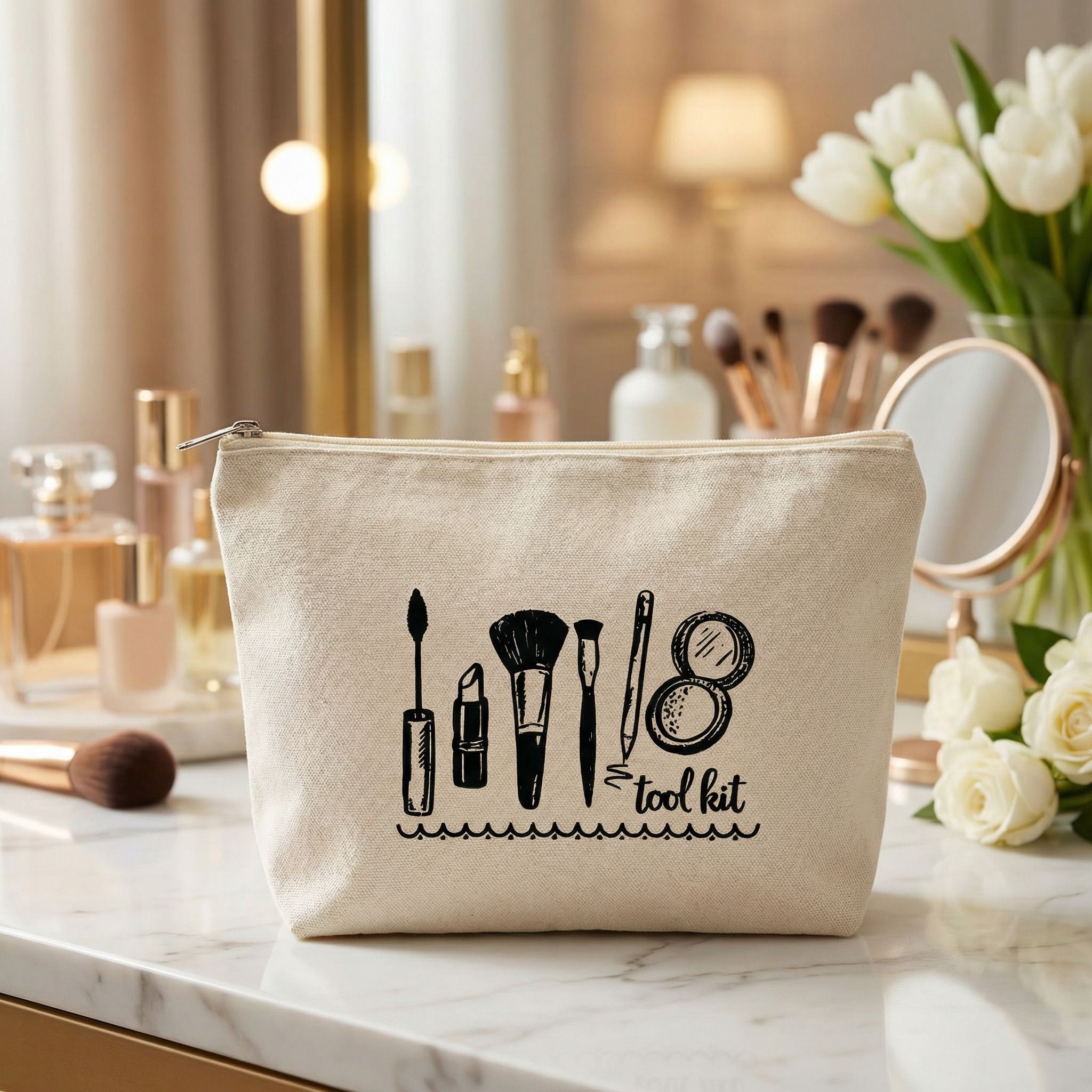 Girls White Cosmetic Bag-image-43