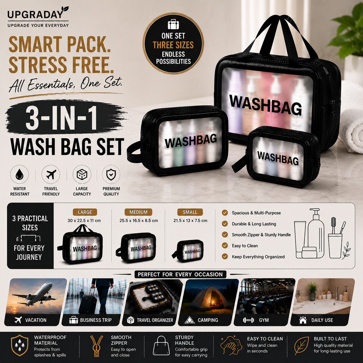 upgraday Women Black Cosmetic Bag-picture-37