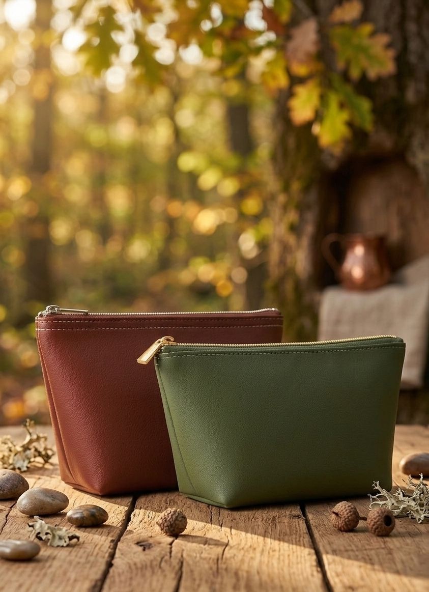 Girls Maroon, Green Cosmetic Bag-image-6