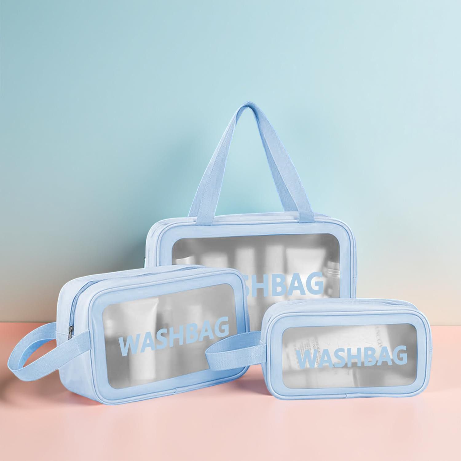 Women Blue Cosmetic Bag