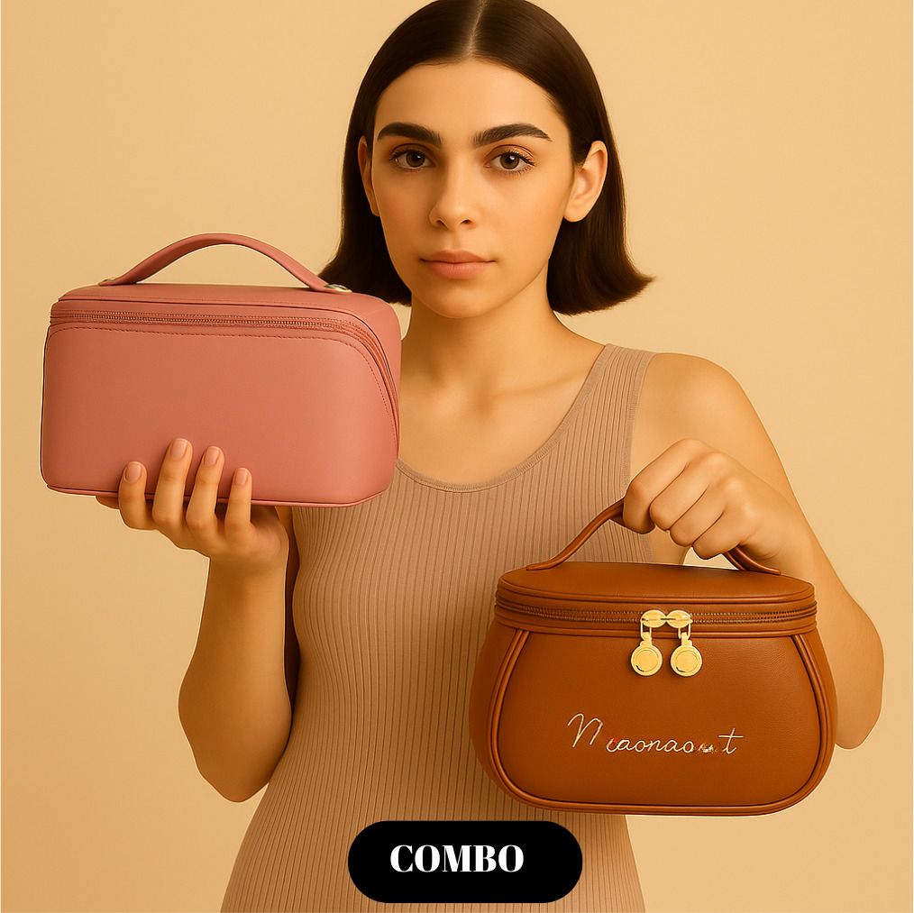 Women Pink, Brown Cosmetic Bag