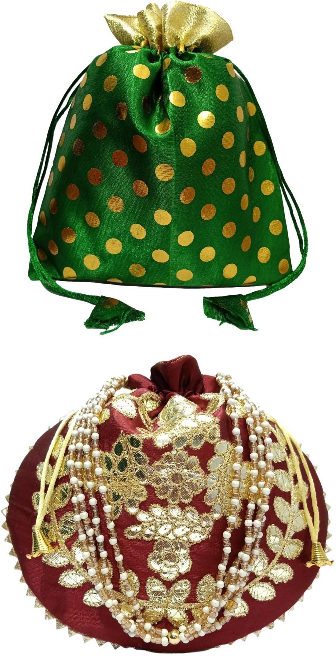 athizay Girls Green, Maroon, Gold Potli-picture-25