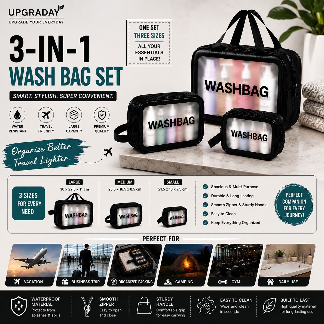 upgraday Women Black Cosmetic Bag-picture-26