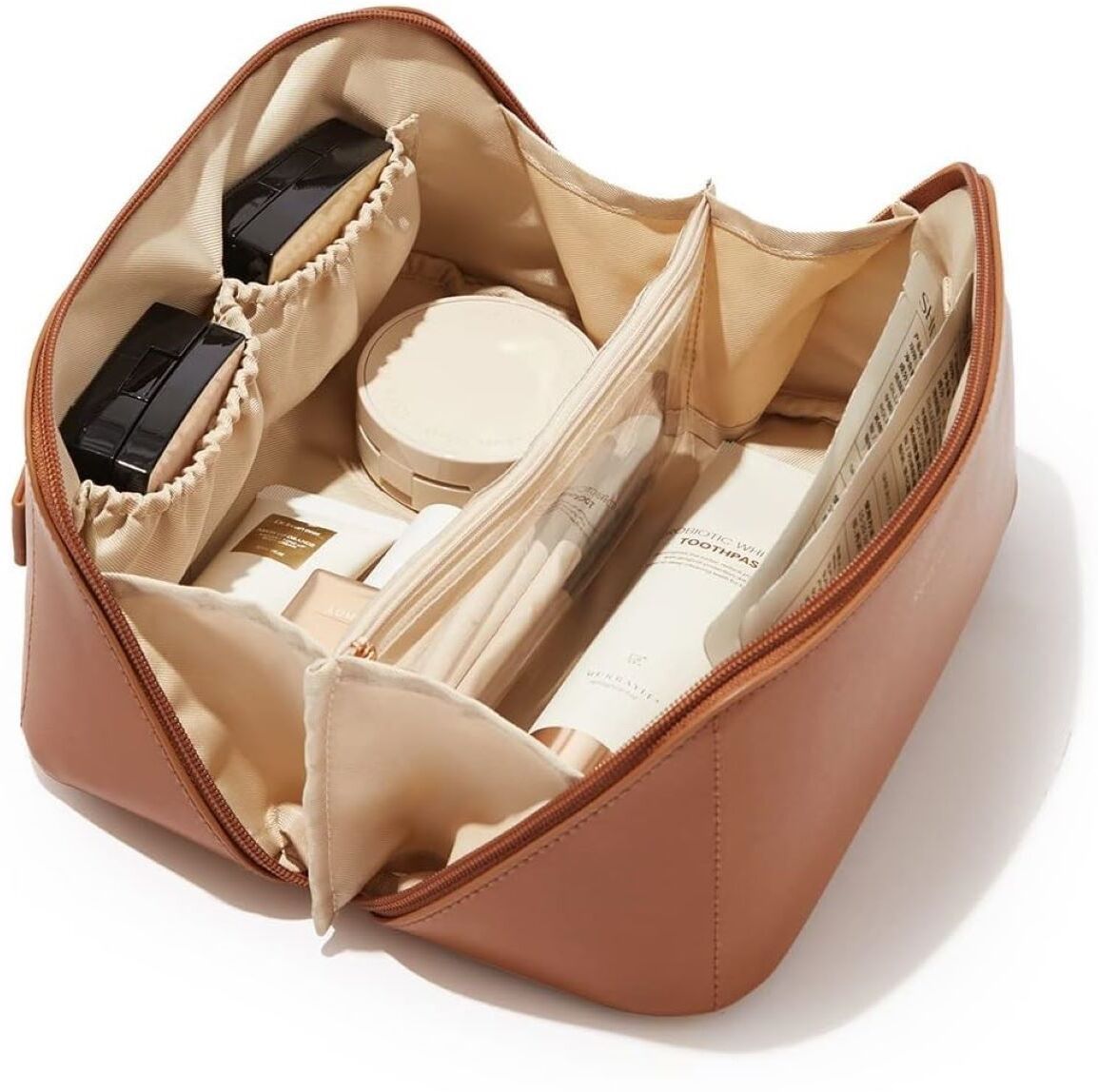 Women Brown Cosmetic Bag