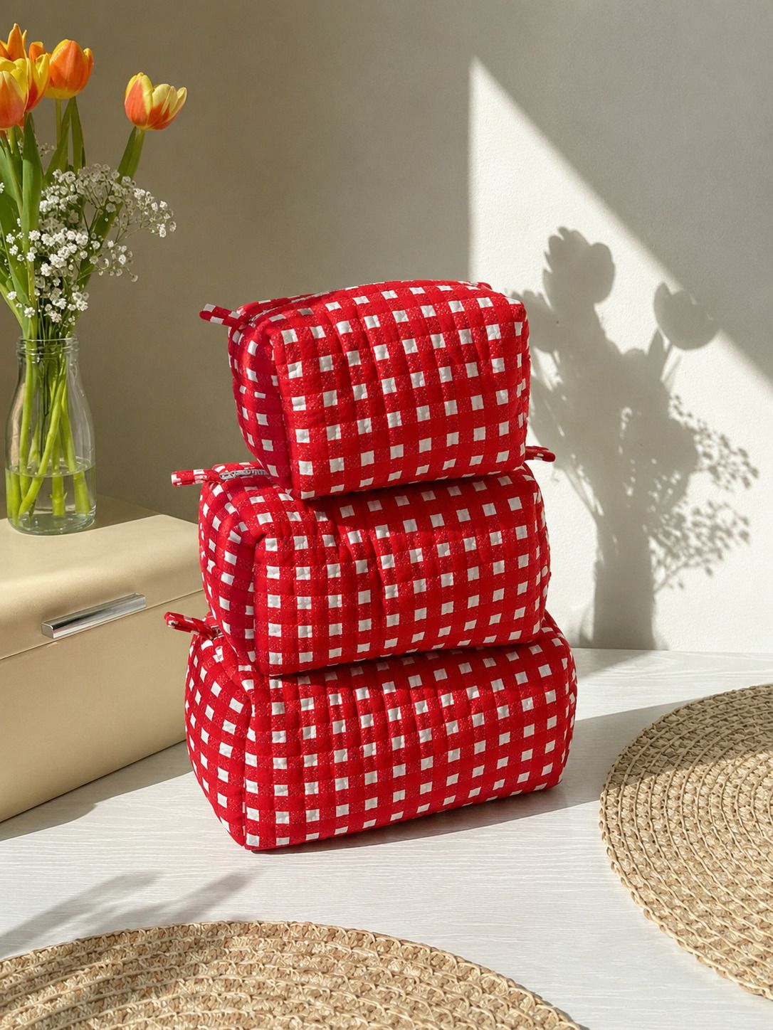 gulabi craft Women Red Cosmetic Bag-picture-29