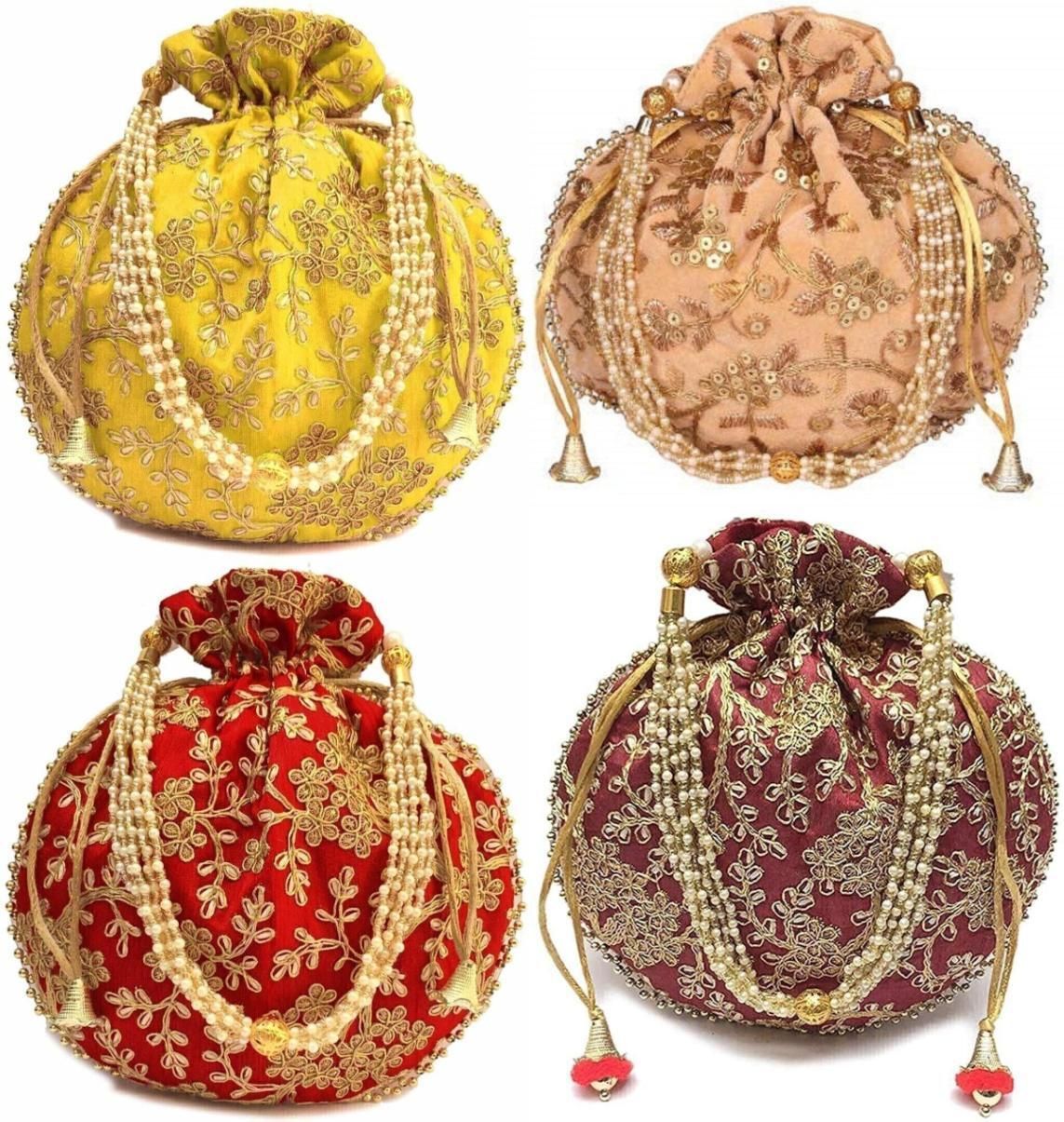 gunjan Women Yellow, Red Potli-picture-24