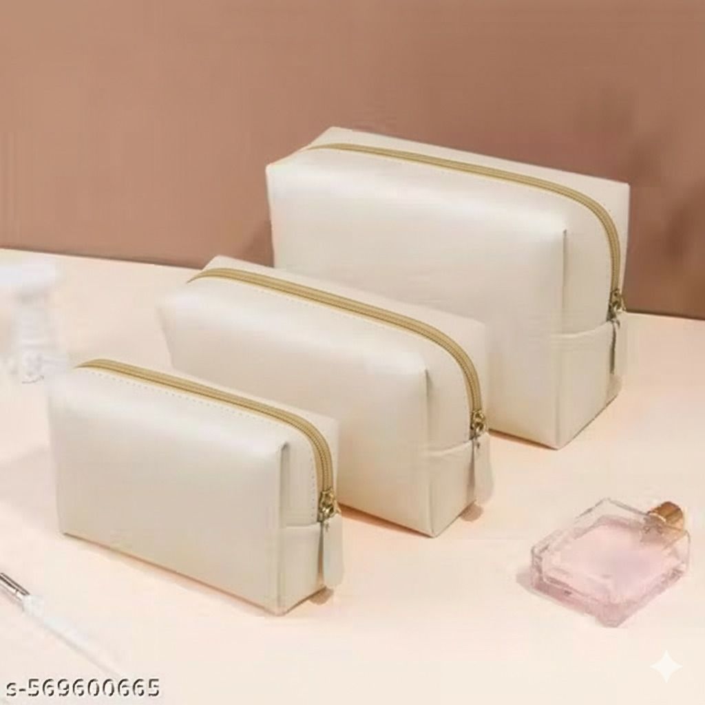 Women White Cosmetic Bag-image-49