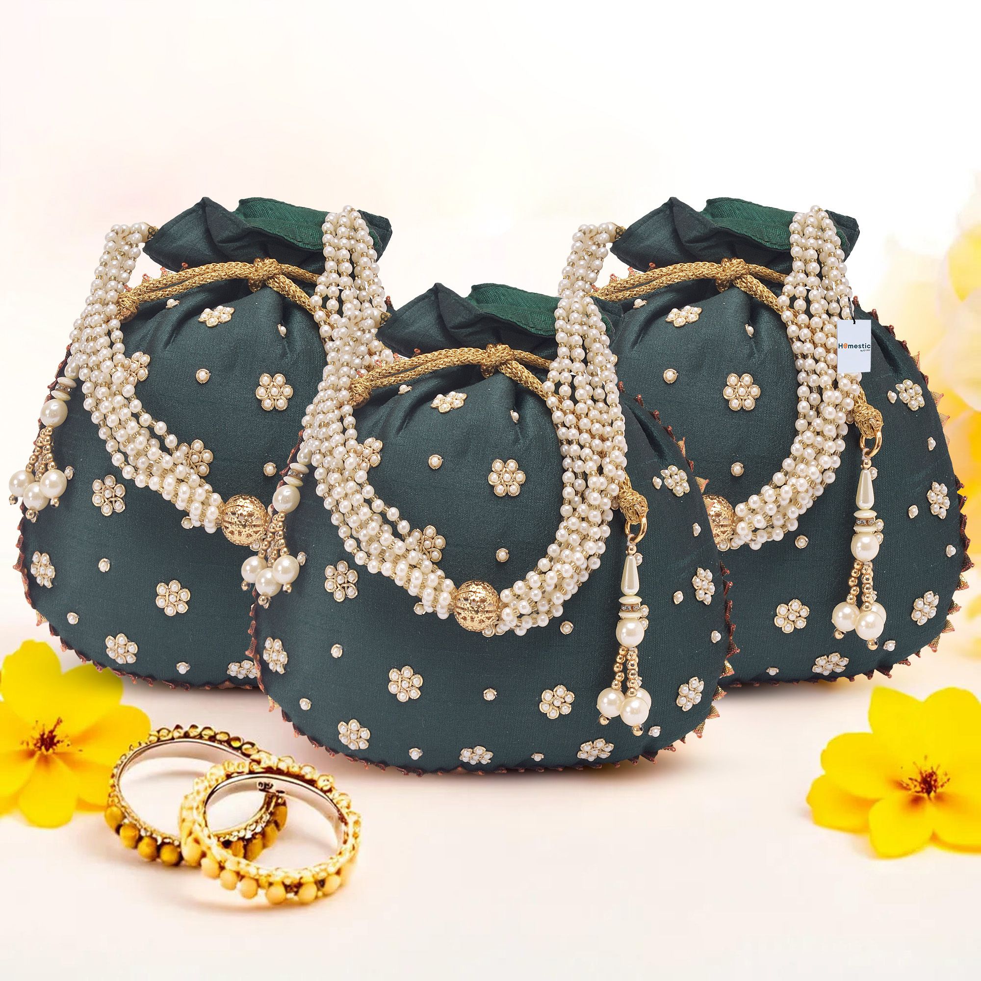By Kuber Industries Women Green Potli-image-38