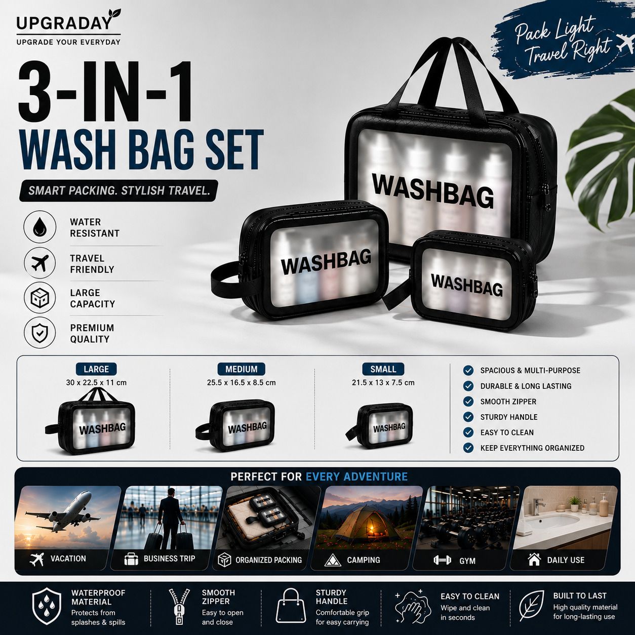 upgraday Women Black Cosmetic Bag-picture-47