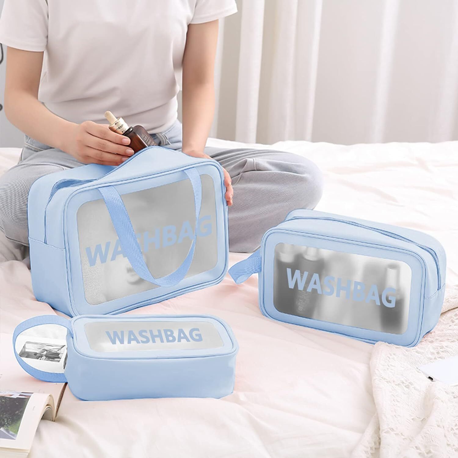 Women Blue Cosmetic Bag-image-35