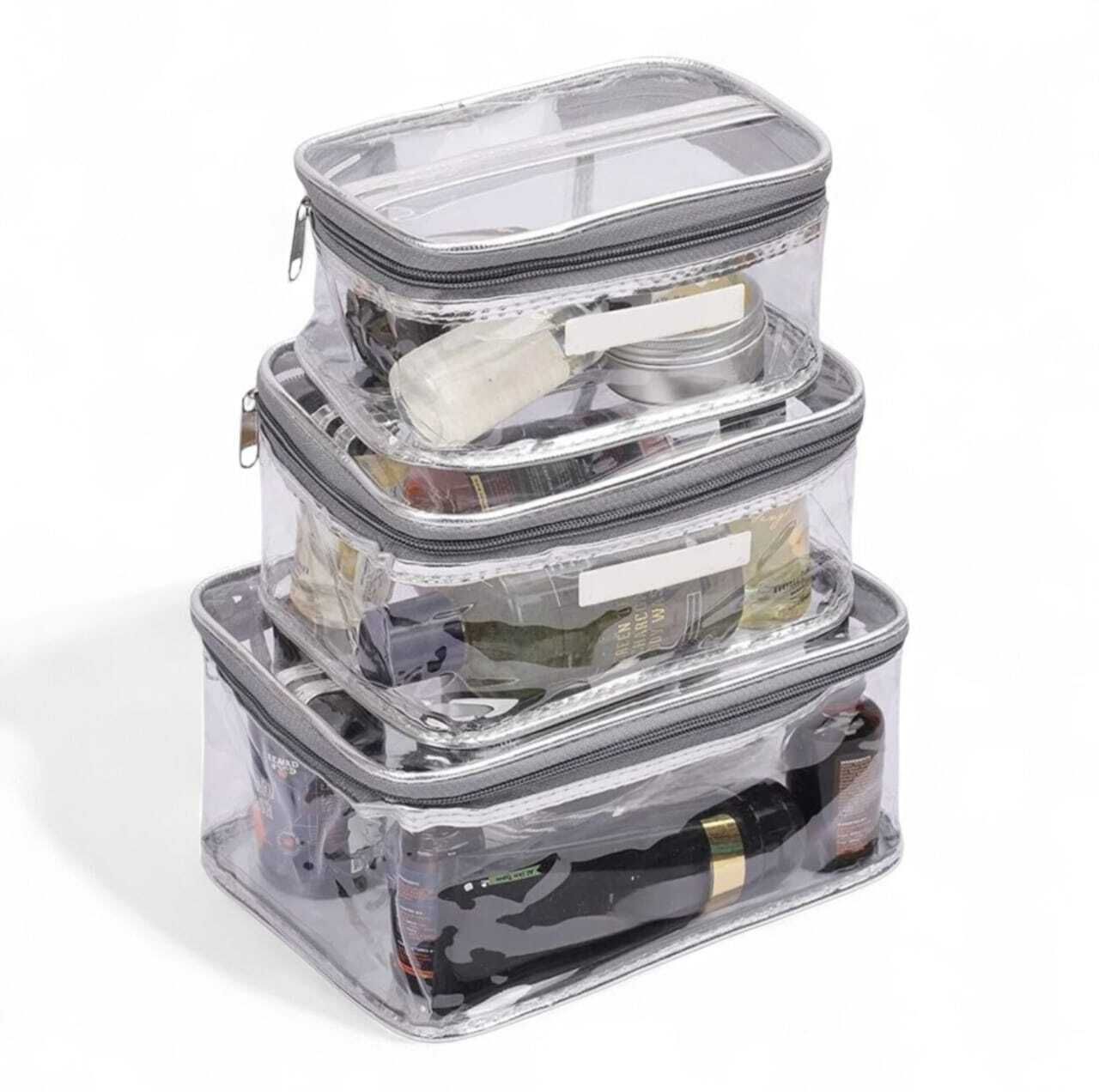 Women Silver Cosmetic Bag