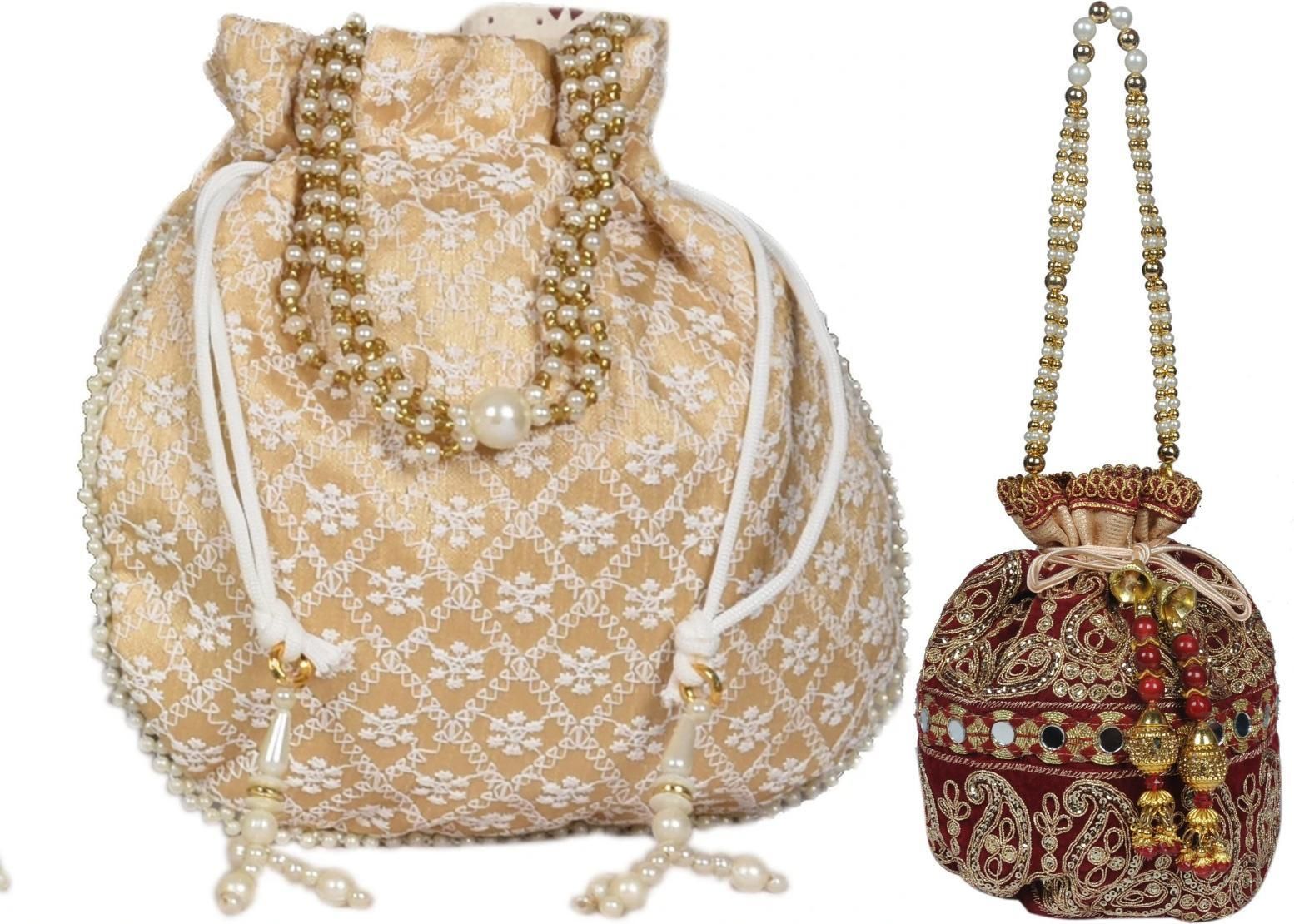 sunesh creation Women Gold, Maroon Potli-picture-25
