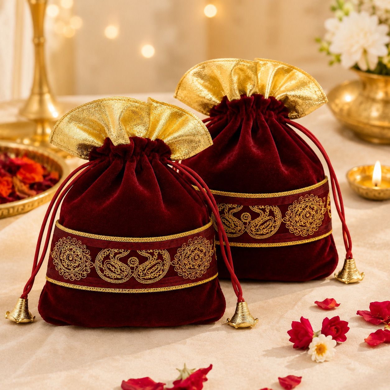 Girls Maroon Potli-image-16