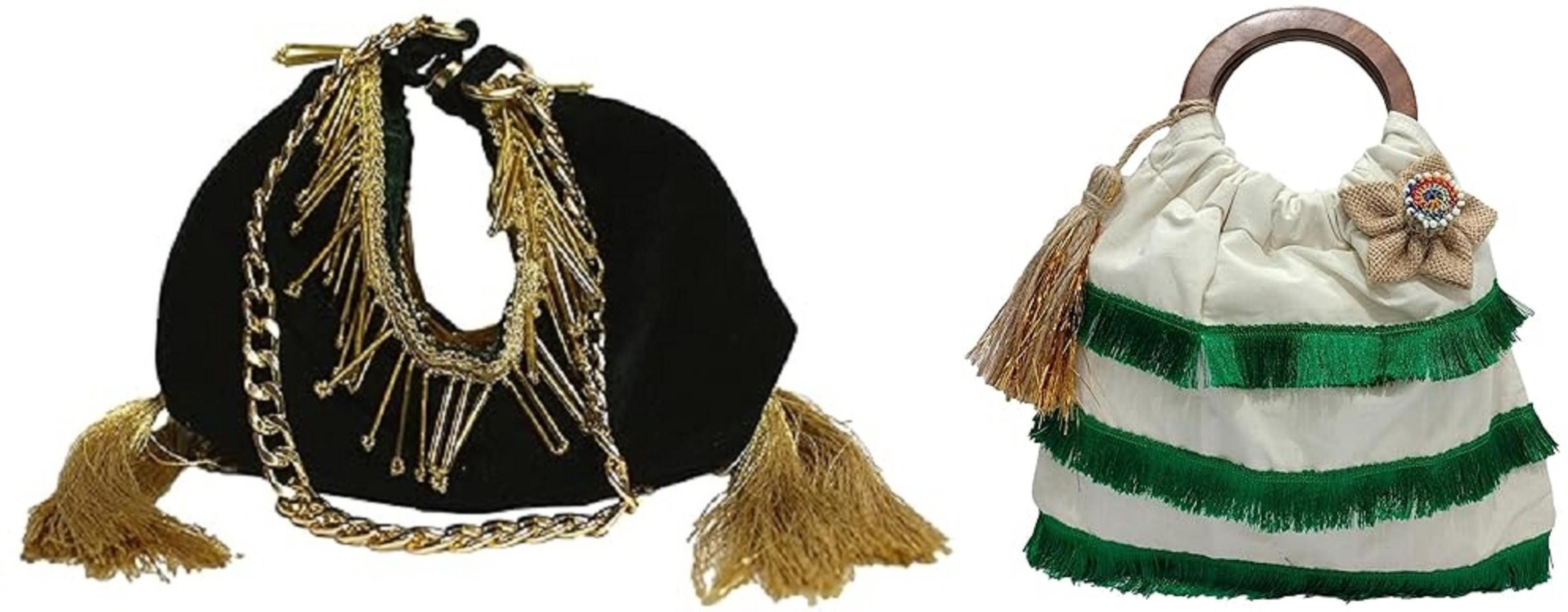 athizay Women Green, Gold, Green, White Potli-picture-24