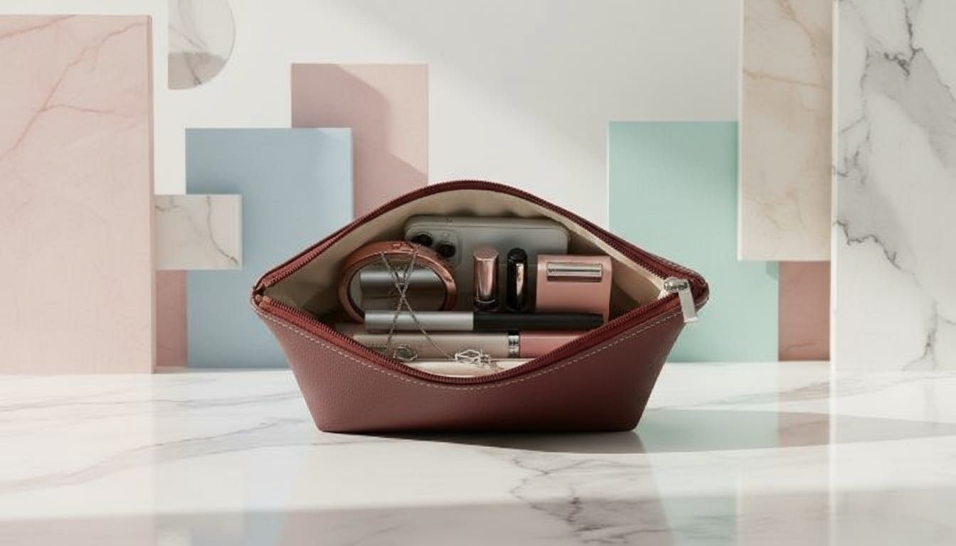 Girls Maroon Cosmetic Bag-image-4