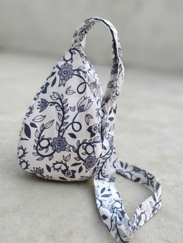peaceful mantras Women Blue, White Potli-picture-19