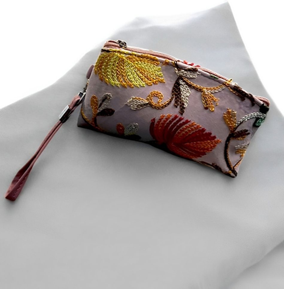 Women Pink, White Wristlet