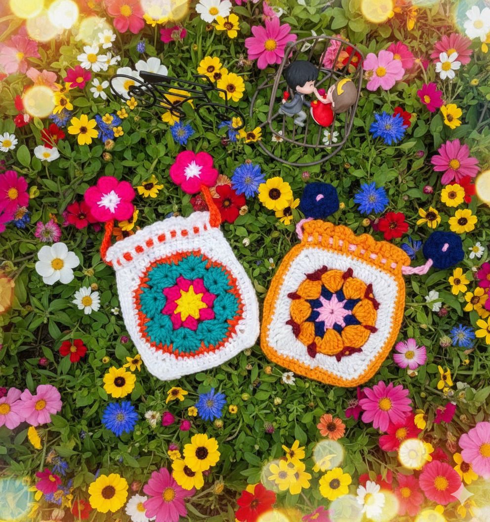 Girls White, Pink, Yellow Coin Purse