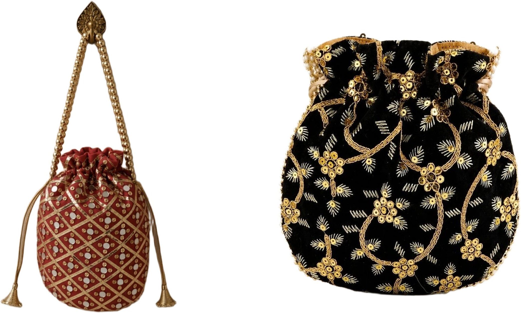 Women Red, Black Potli-image-32