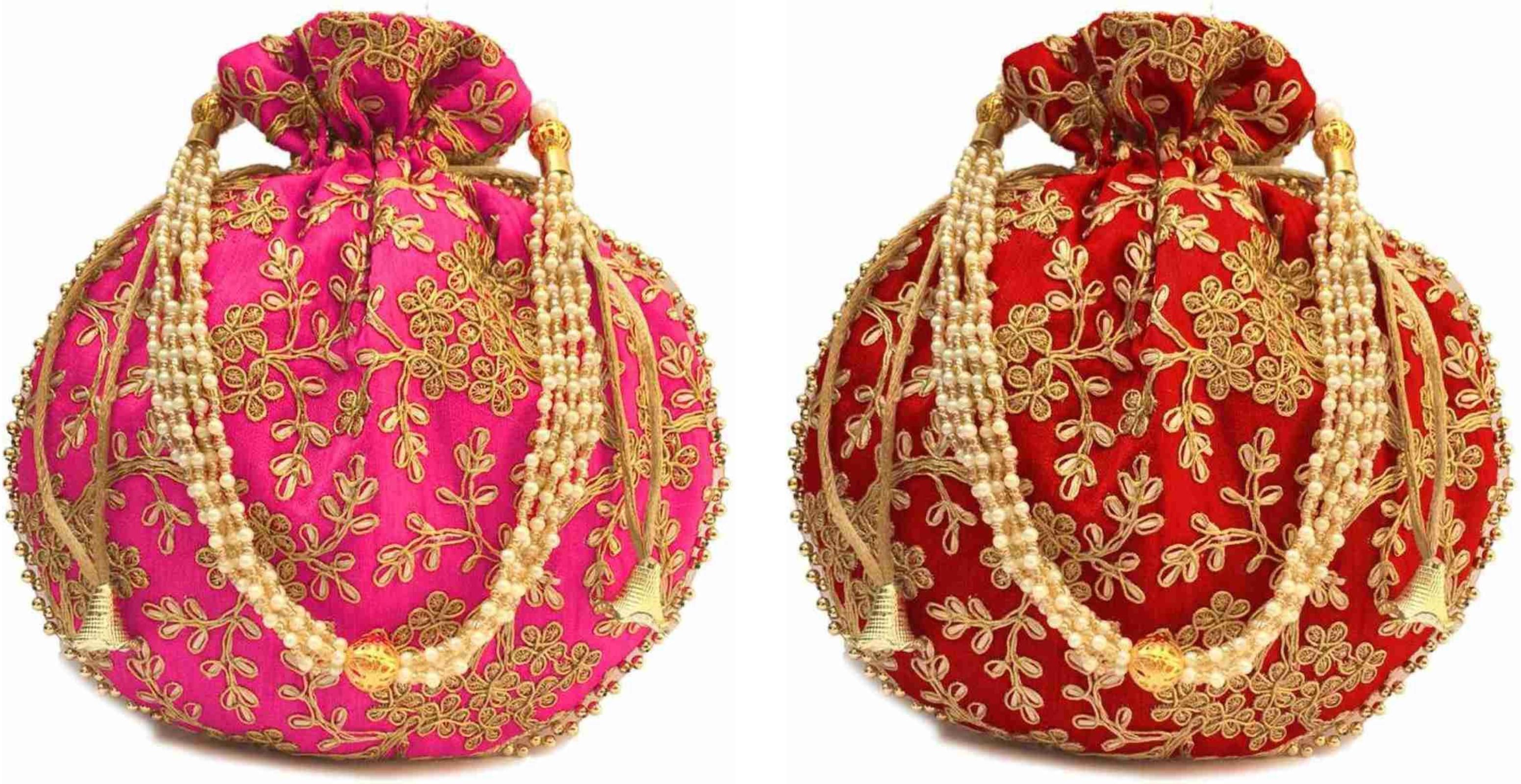 ruhi Women Pink, Red Potli-picture-11