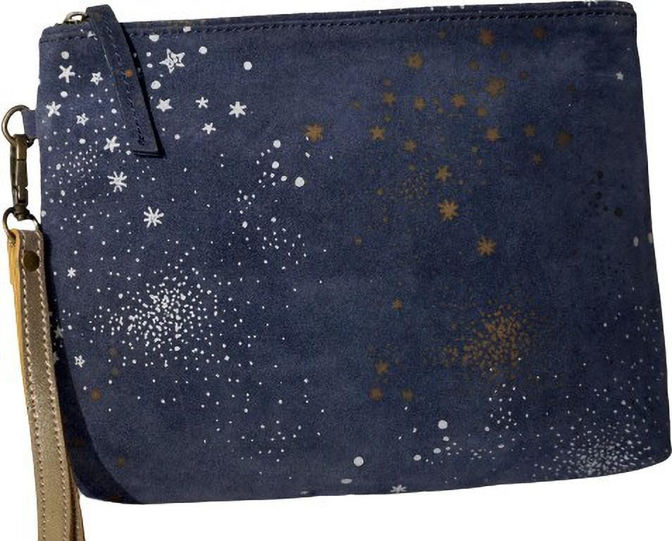 Women Blue, Gold Wristlet