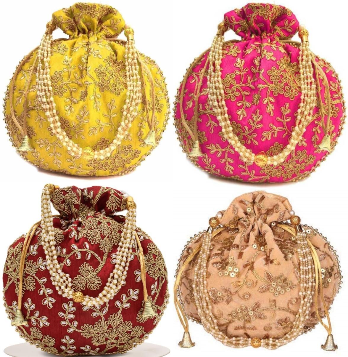 gunjan Women Yellow, Maroon Potli-picture-13