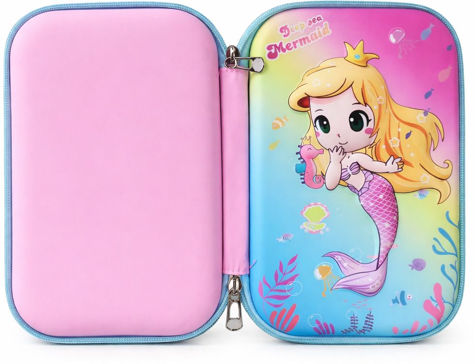 Kids Mermaid Pencil Pouch Mermaid Art EVA Pencil Box-image-6