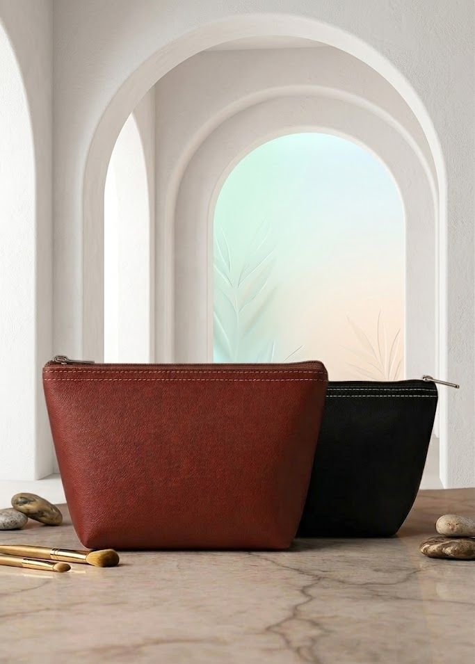 Girls Maroon, Black Cosmetic Bag-image-5
