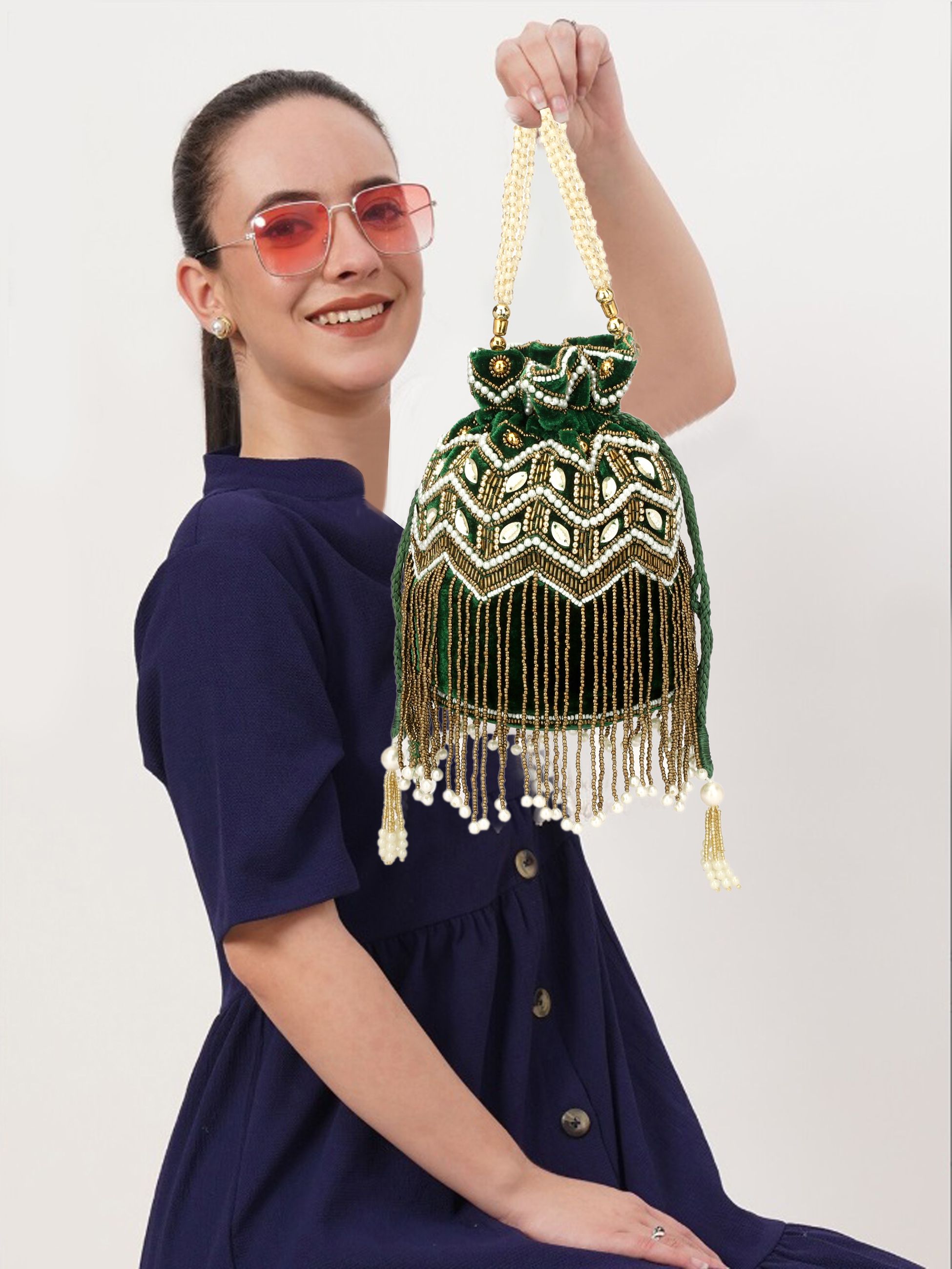 Women Green Potli-image-28