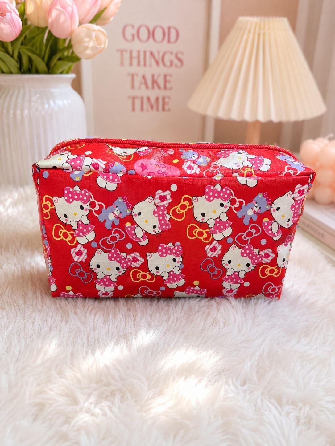 Women Red Cosmetic Bag-image-41