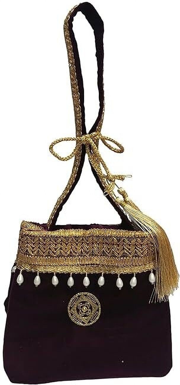 Women Maroon, Gold Wristlet