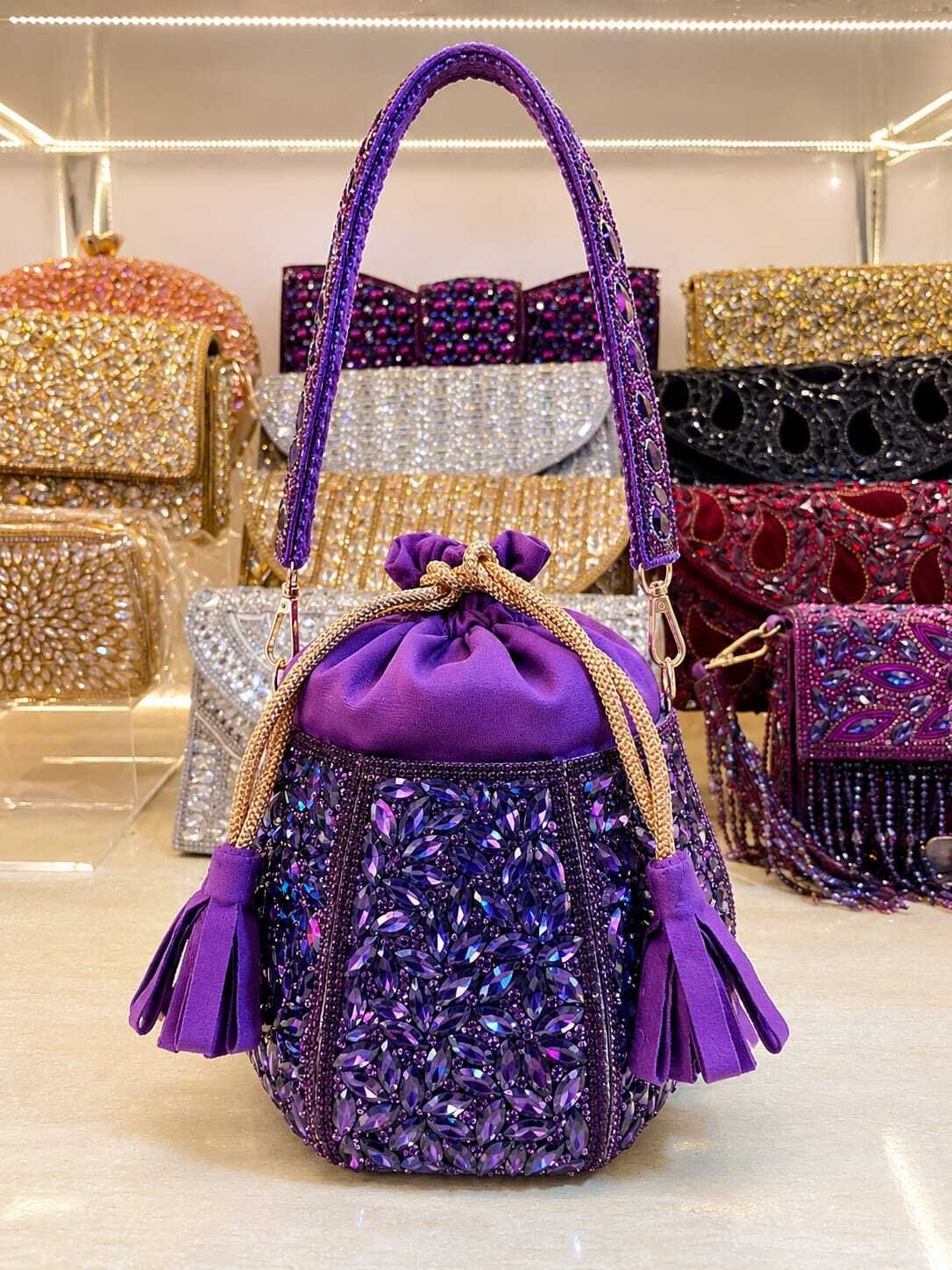 Girls Purple, Silver, Gold, Brown, Black Potli-image-31