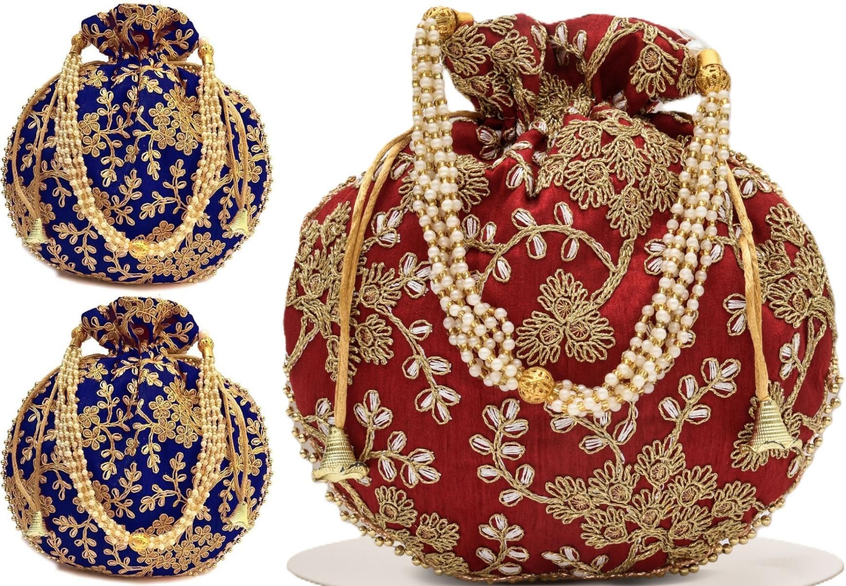 Women Blue, Blue, Maroon Potli-image-44