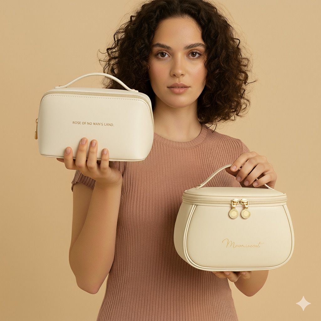 Women White Cosmetic Bag