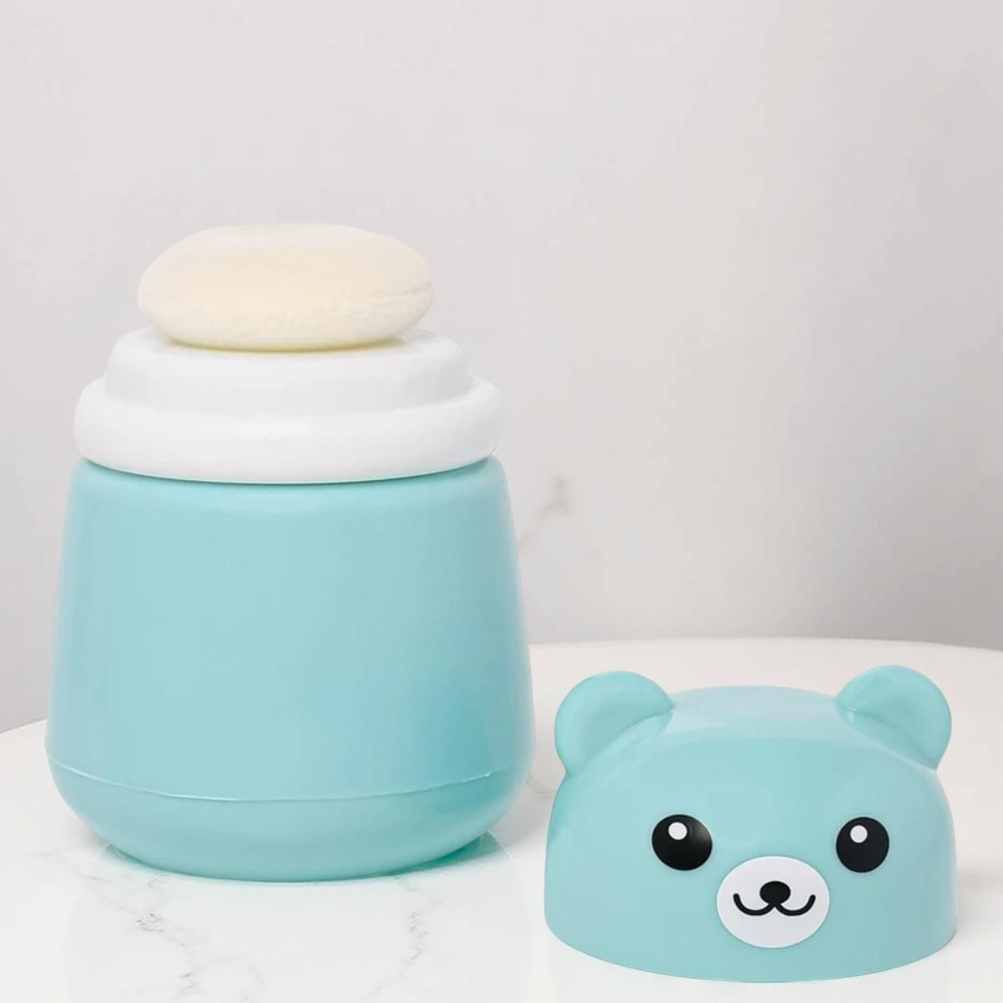 bachpan Travel‑Friendly Powder Puff for Baby – Cute Bear Refillable Dispenser Bottle-picture-39
