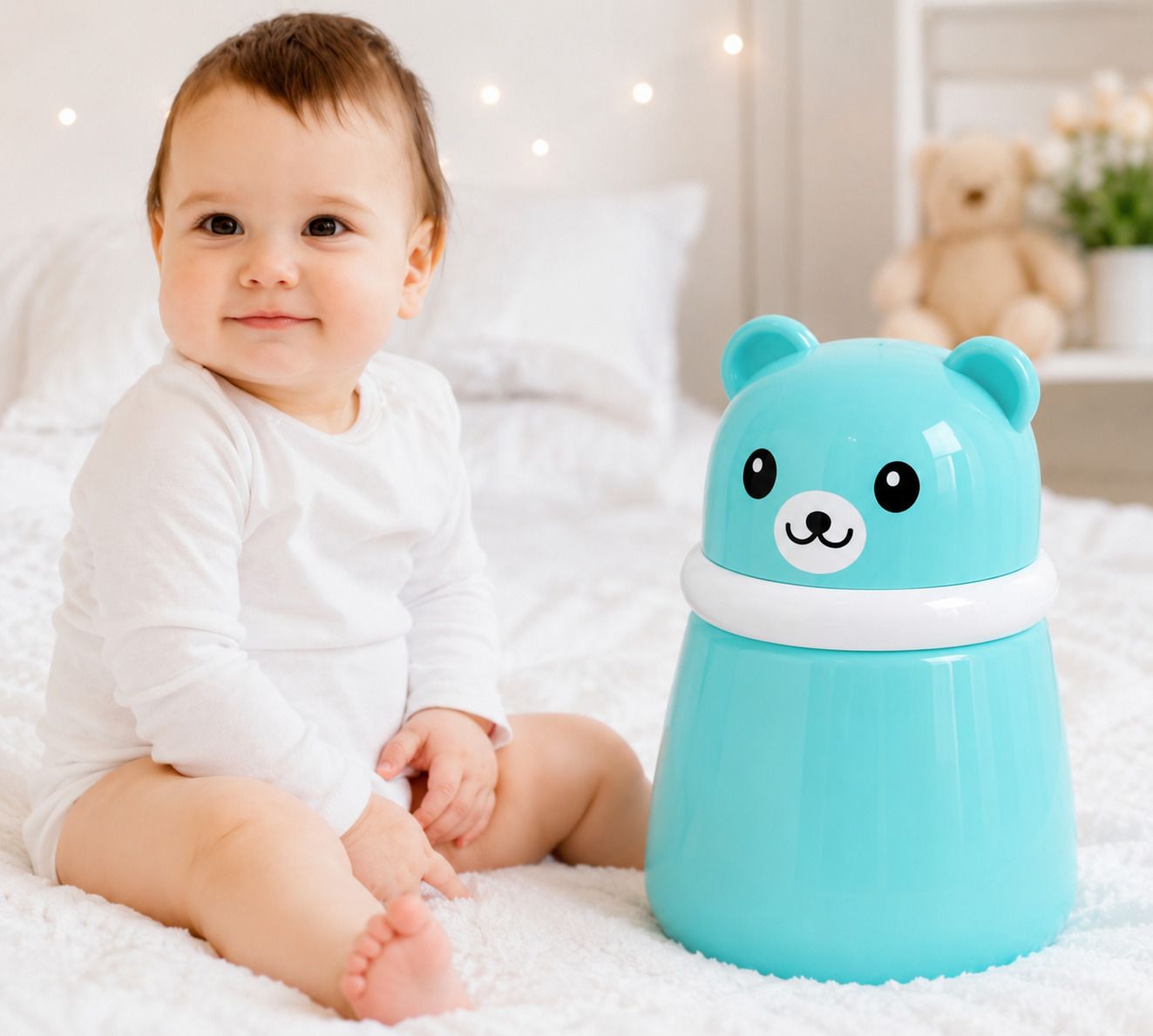 vkk traders Baby Powder Puff Portable Dispenser with Box Holder Container for Newborn-picture-19