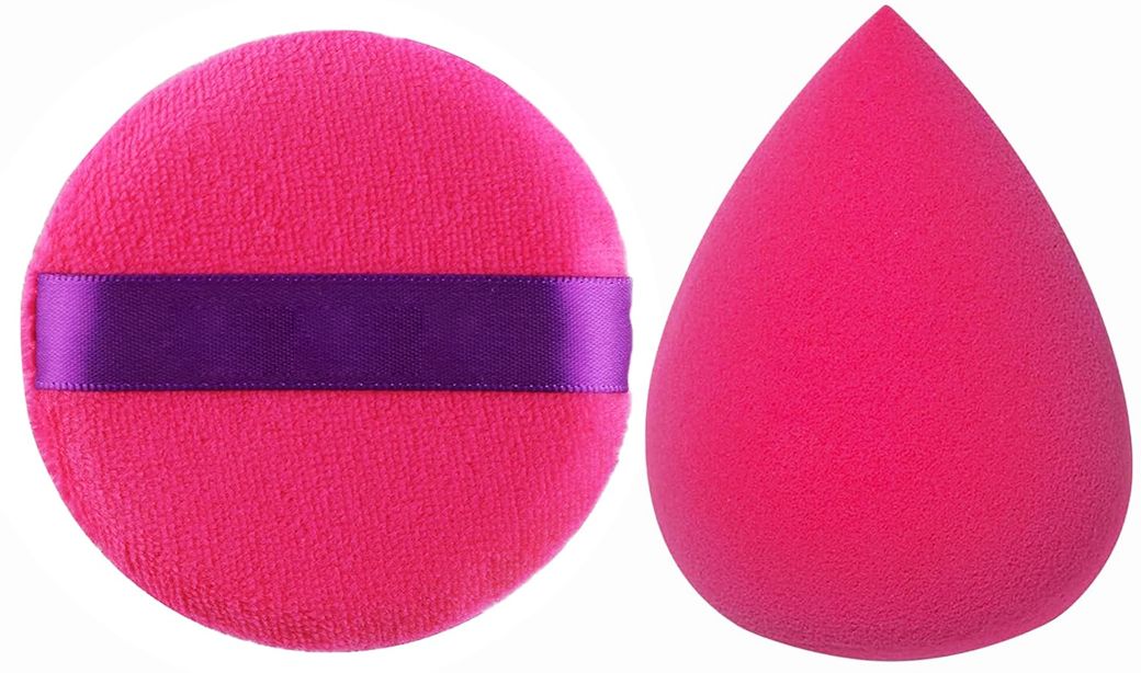 Powder Puff and Beauty Blender Sponge Set, Beauty Blender for Foundation, Cream-image-48