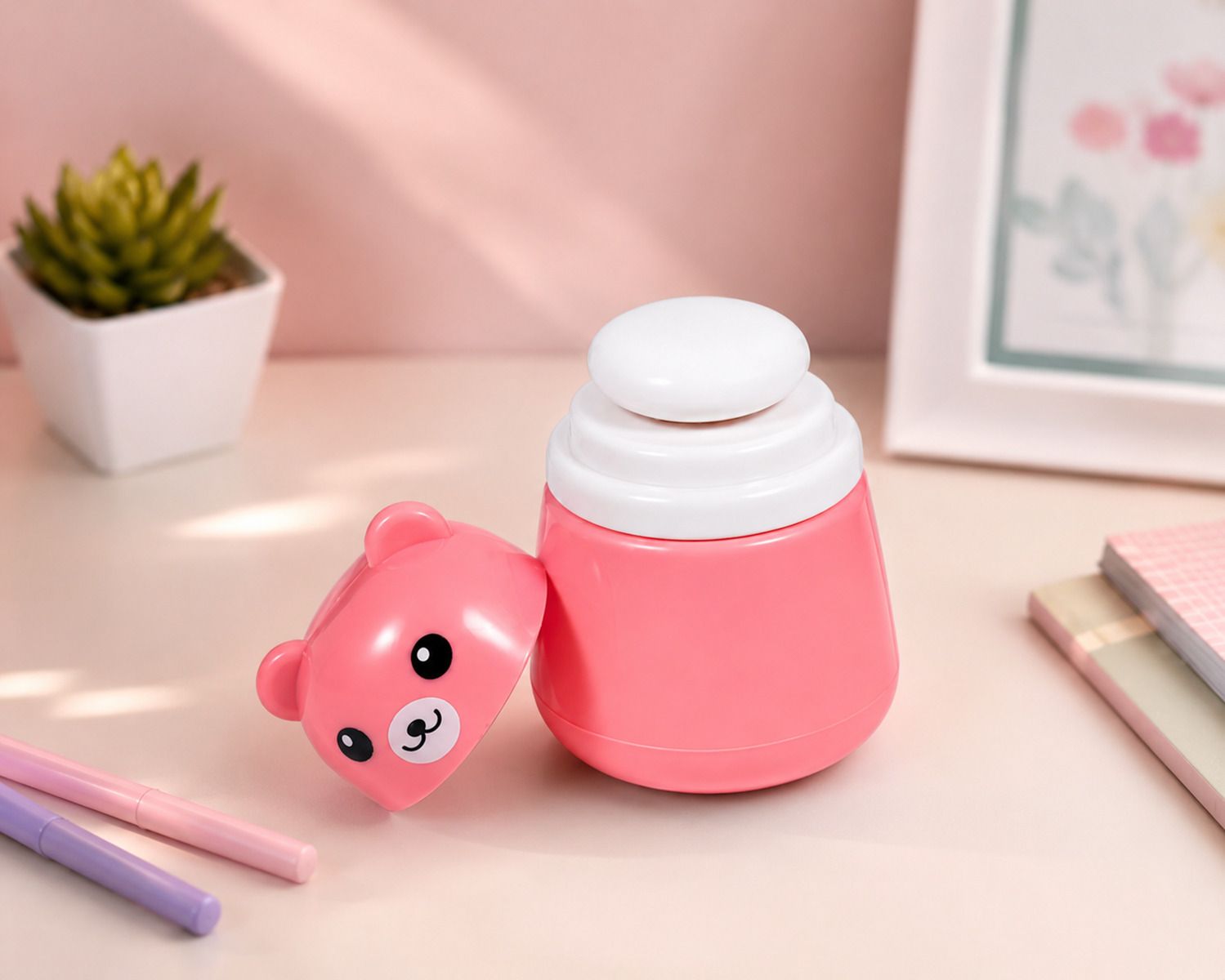 bebzi PANDA PINK POWDER PUFF 1PC P-8-picture-25