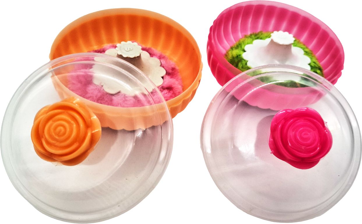 Premium Powder Case with Puff Baby Powder Puff Set of 2