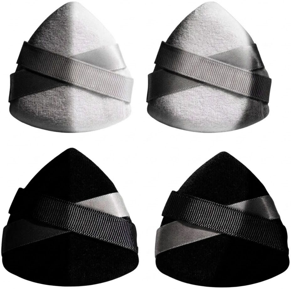 4PCS Triangle Powder Puff Set with Finger Strap – Soft Makeup Applicator Sponges-image-21