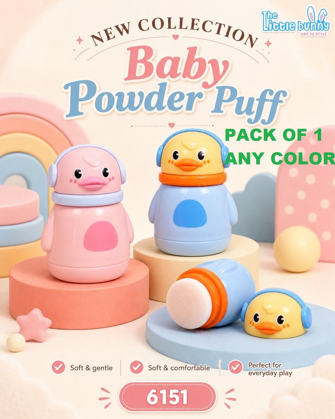 kiyaan uck Design Baby Powder Puff With Storage Box-picture-23