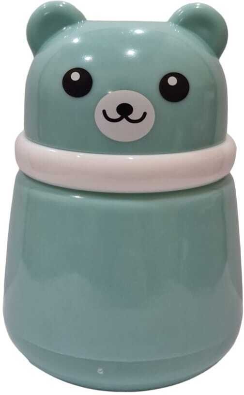 After Bath PuffBox,Fine Powder Convenient Portable Cartoon Bear Powder Puff Case