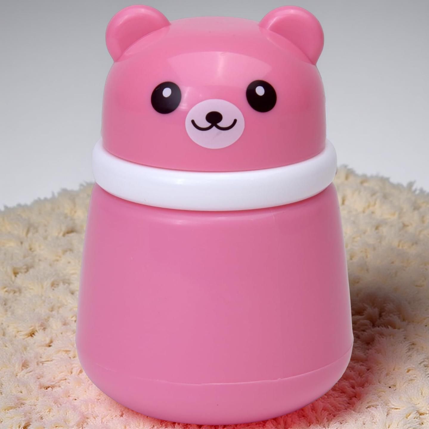 bachpan Baby Puff Dispenser Bottle – Refillable Bear Shape Powder Puff for Kids-picture-18