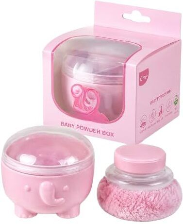 va mart Baby Powder Puff Box with Soft Powder Applicator-picture-42