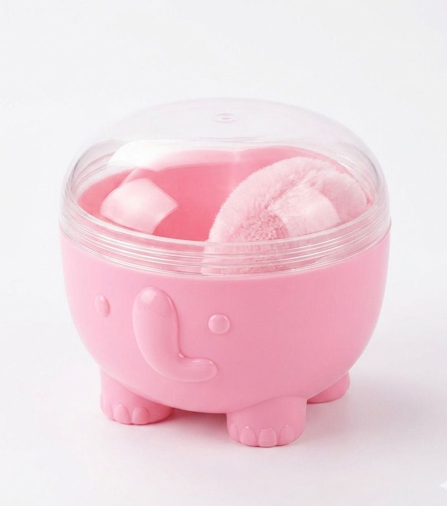 hi mom kids world Baby Powder Box with Ultra-Soft Puff - BPA Free, Non-Toxic and Travel Friendly-picture-38