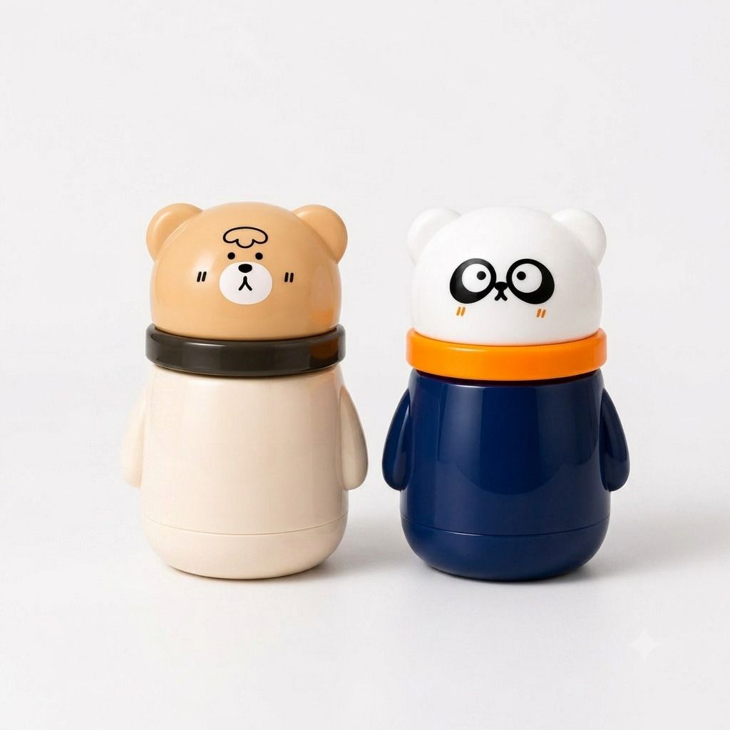 Cute Animal Powder Puff Case Set - Pack of 2 (Pig & Panda)-image-14