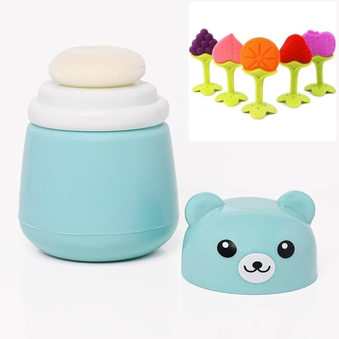 Portable Baby Powder Puff | Soft, Gentle & Easy-to-Use With Any One Teether Free-image-34