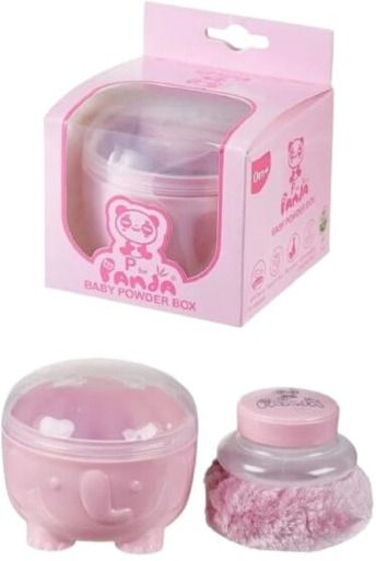 Panda Baby Powder Box with Soft Puff | Safe Non-Toxic Baby Care (Pink)-image-21