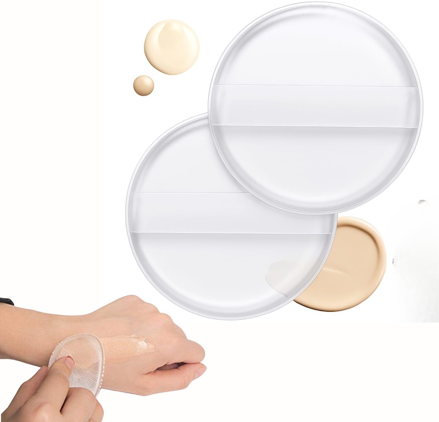 1Pc Reusable Powder Puff Soft Face Makeup Silicon Sponge, Foundation Sponges Set-image-35