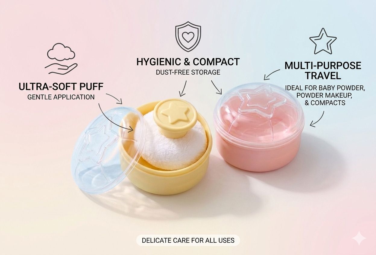bhavneet house hold Portable Powder Box | BPA-Free | Refillable | Travel Friendly | Pack of 2-picture-30